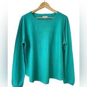 Croft & Barrow Vintage Teal Green Sweater Cottagecore Grandmacore Size XL